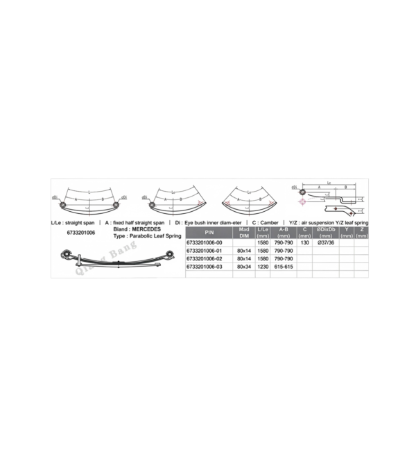 6733201006 Parabolic Leaf Spring for Mercedes-Benz Truck